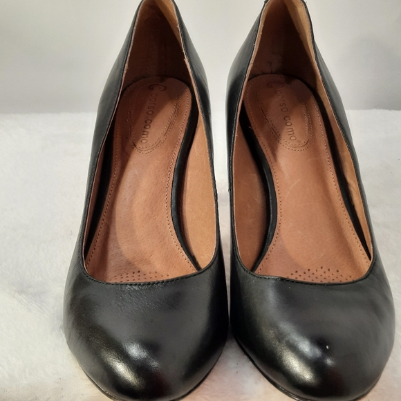 Corso Como Womens Black Leather Heels Size 8.5 M - Picture 2 of 11